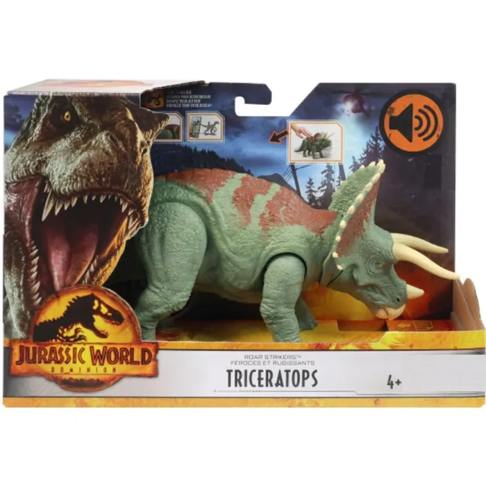 Coffret Dinosaure Triceratops - Articule Et Sonore - Dino Attaque - Jurassic World - Mattel Hdx34