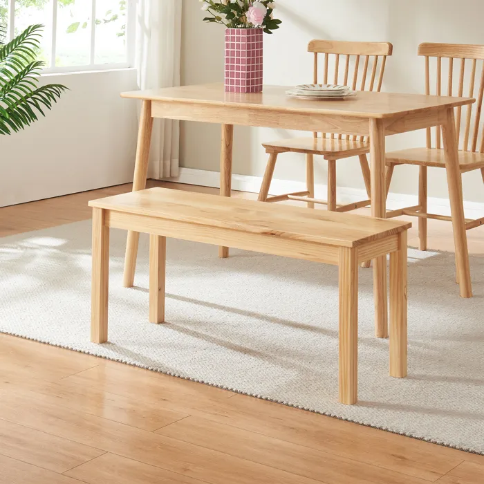 Banc de salle à manger Trerunulu 100 x 35 x 45 cm naturel en.casa