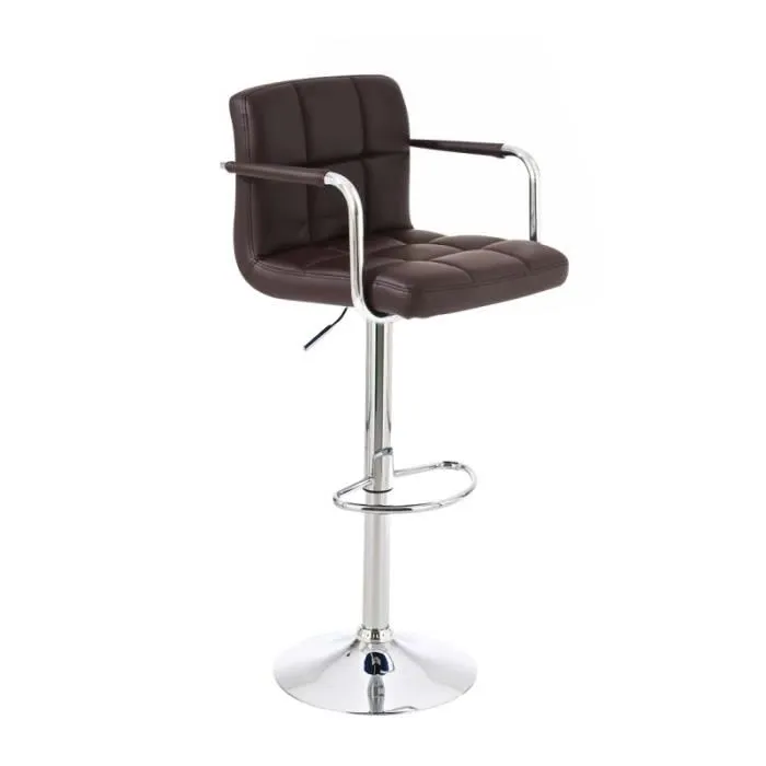 Tabouret De Bar Lucy V2 Chromé Brun