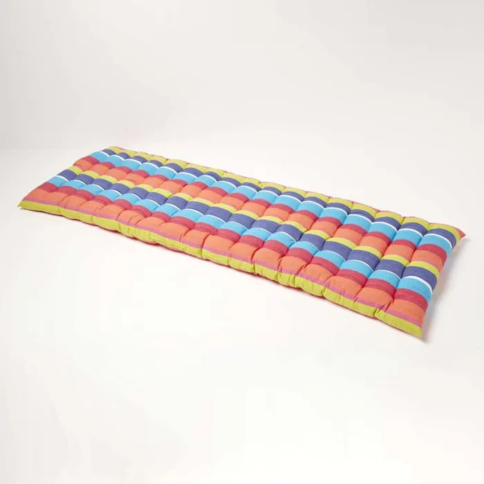 Coussin Pour Banc De Jardin 3 Places Rayures Multicolores - Homescapes