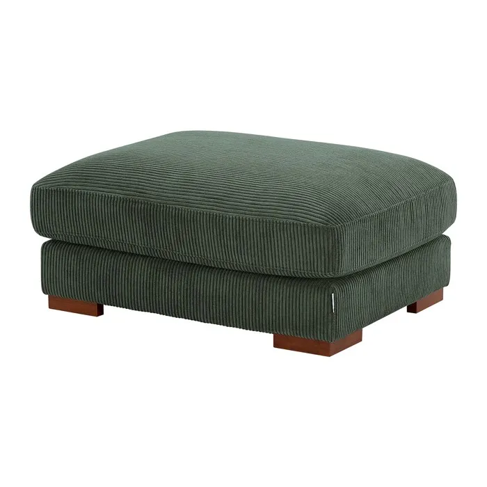 Pouf en velours côtelé vert SPERONE