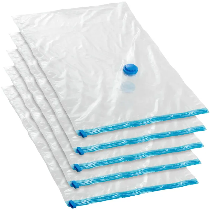 Lot De 5 Sacs Sous Vide En 3 Tailles En Plastique Blanc Transparent