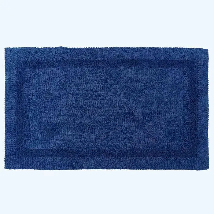 Grand Tapis De Bain En Coton 70x120cm Bleu Marine Homescapes