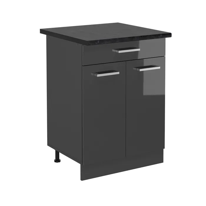 Vicco Meuble bas de cuisine Anthracite Haute brillance 60cm, PT Anthracite