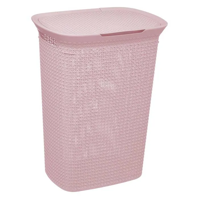 Panier À Linge Plastique 57l "scandinave" Rose - 5five