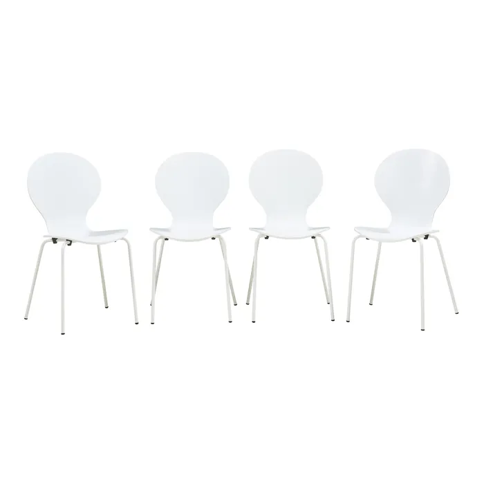 Lot de 4 chaises de salle à manger Etne blanc en.casa