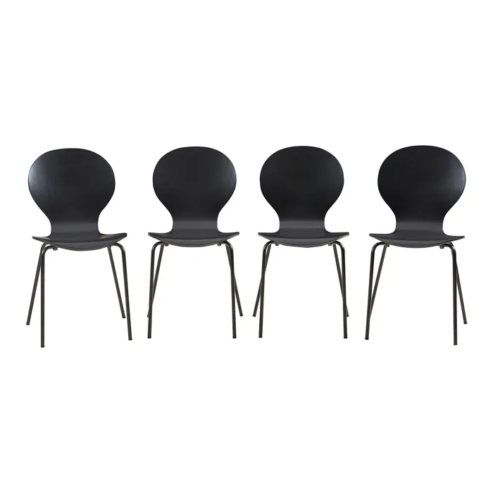 Lot de 4 chaises de salle à manger Etne noir en.casa