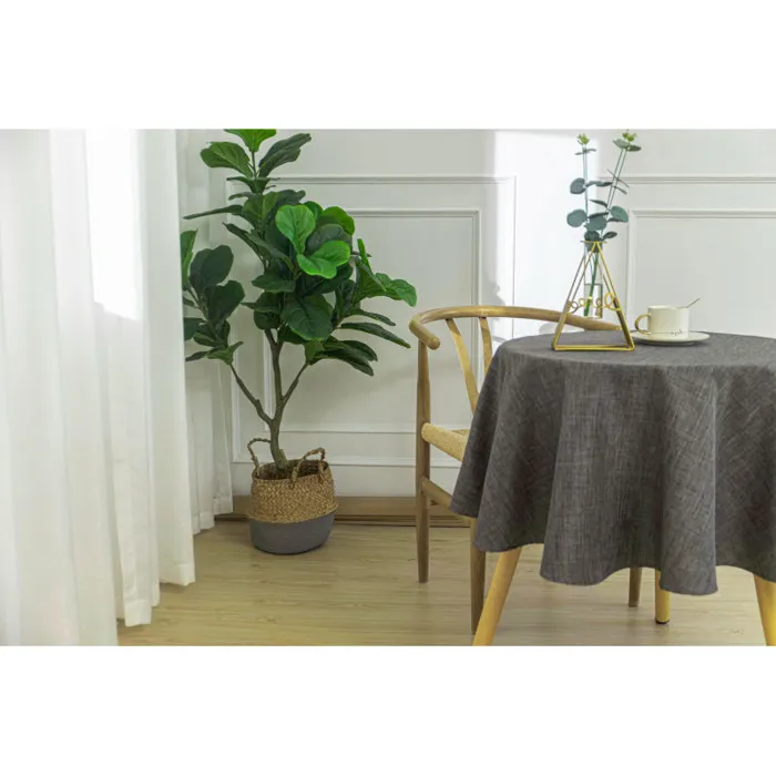 Nappe Antitache Unie Anthracite Ronde 160 Cm