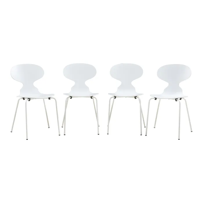 Lot de 4 chaises de salle à manger Kil blanc en.casa
