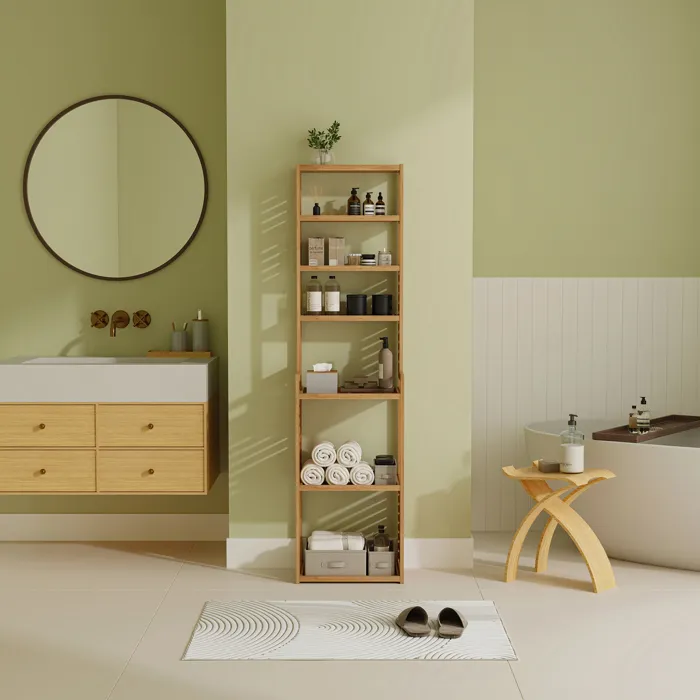 Etagère à 7 niveaux Forssa pour salle de bain cusine salon 165 x 42 x 28 cm en.casa