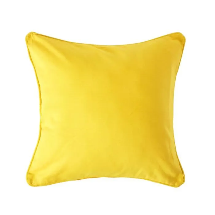 Housse De Coussin Uni Jaune, 45x45cm - Homescapes