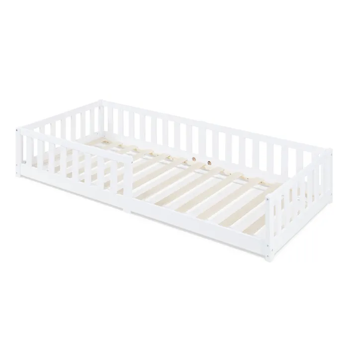 Lit enfant Tanna bois de pin 90 x 200 cm blanc en.casa