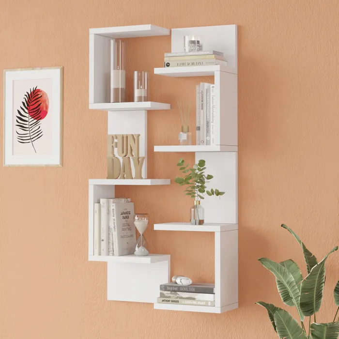 Lot de 2 étagères murales Omn 93 x 24 x 15 cm blanc en.casa