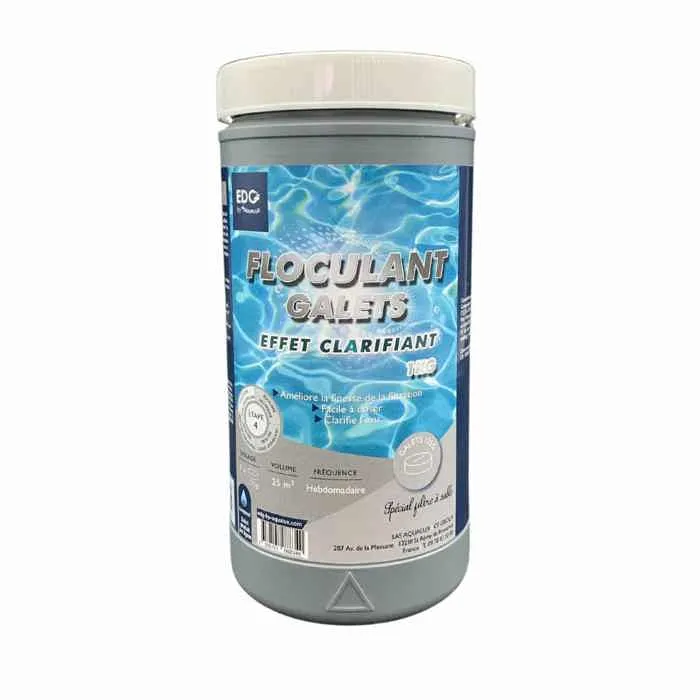 Floculant Clarifiant Piscine Edg By Aqualux 8 Galets 125 G 1 Kg Eau Trouble Blanc Plastique