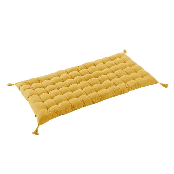 Sophie - Matelas De Sol Avec Pompons 60x120cm Coton Coloris Safran