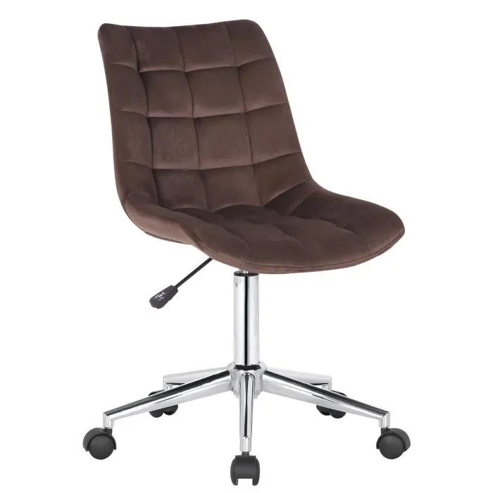 Chaise De Bureau En Velours Medford Brun