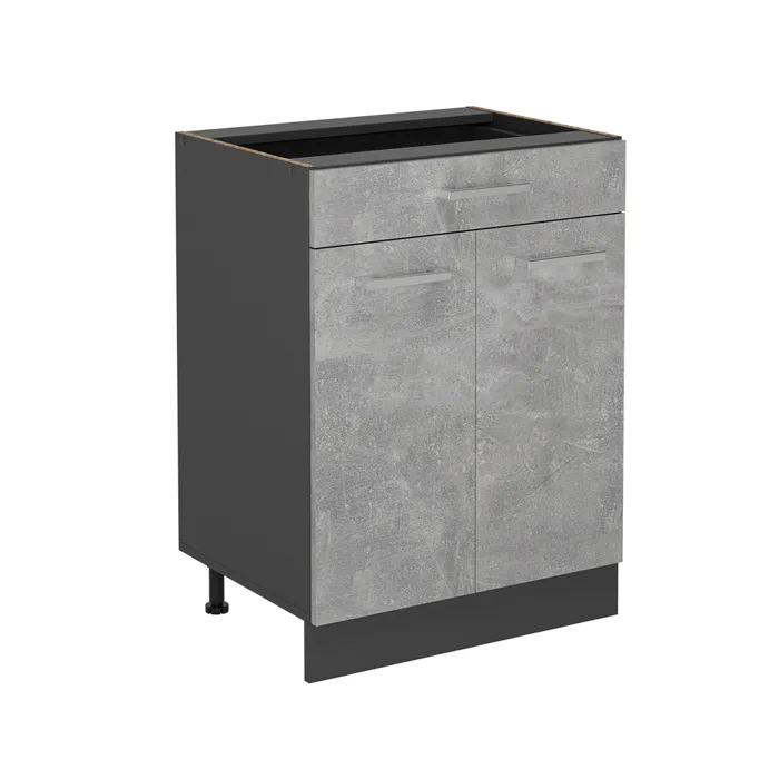 Vicco Meuble cuisine Béton 60cm avec tiroir, sans PT