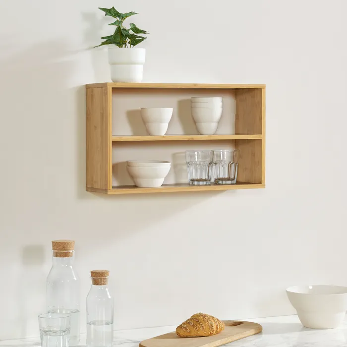Etagère murale Gol bambou 50 x 15 x 30 cm naturel en.casa
