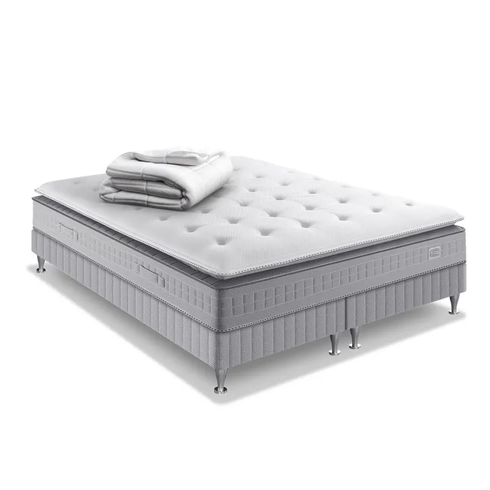 Ens Extension 160x200 Matelas H29 Ressort Ensachés, Ferme, 2 Sommiers,couette