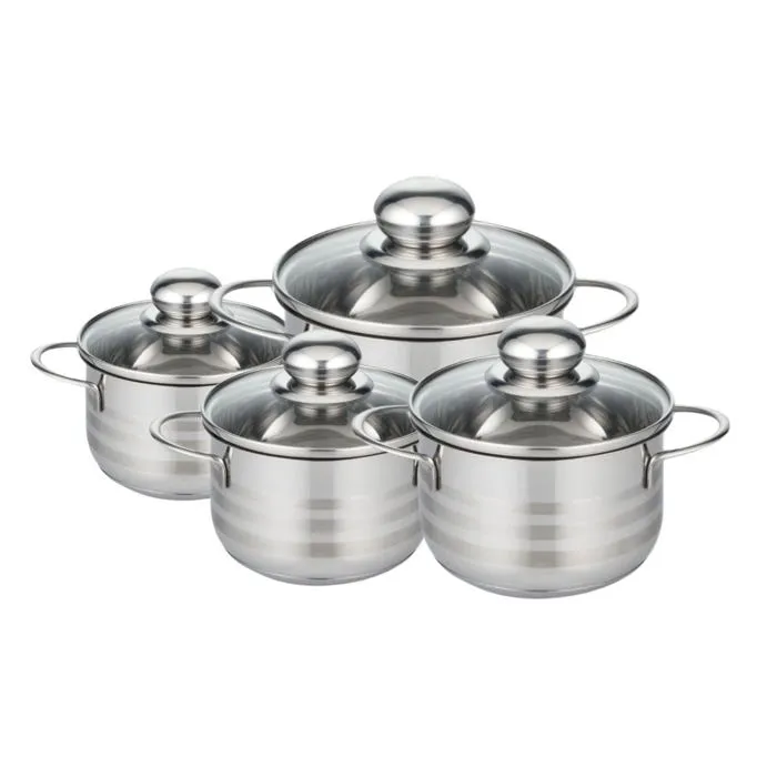 Batterie De Cuisine 4 Faitouts 14/16/20/24cm Brillant