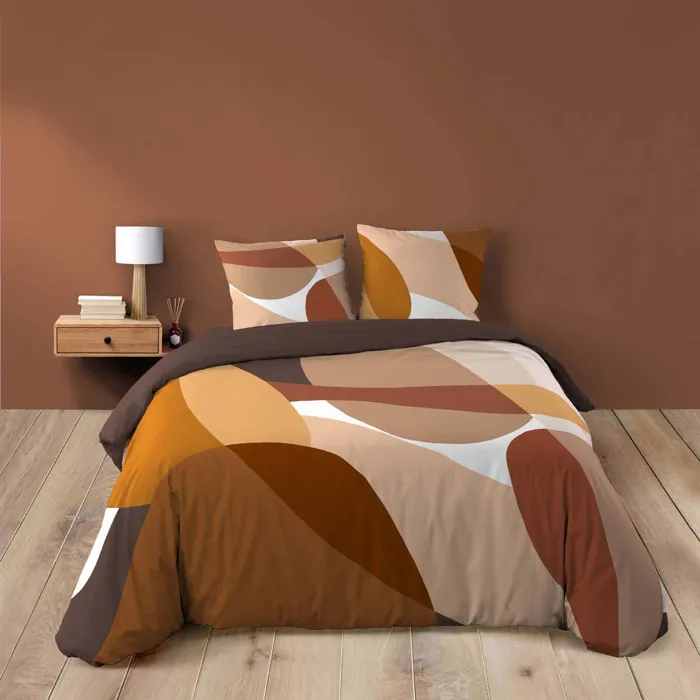 Parure De Lit 3 Pièces "boogie" 240x220cm Marron