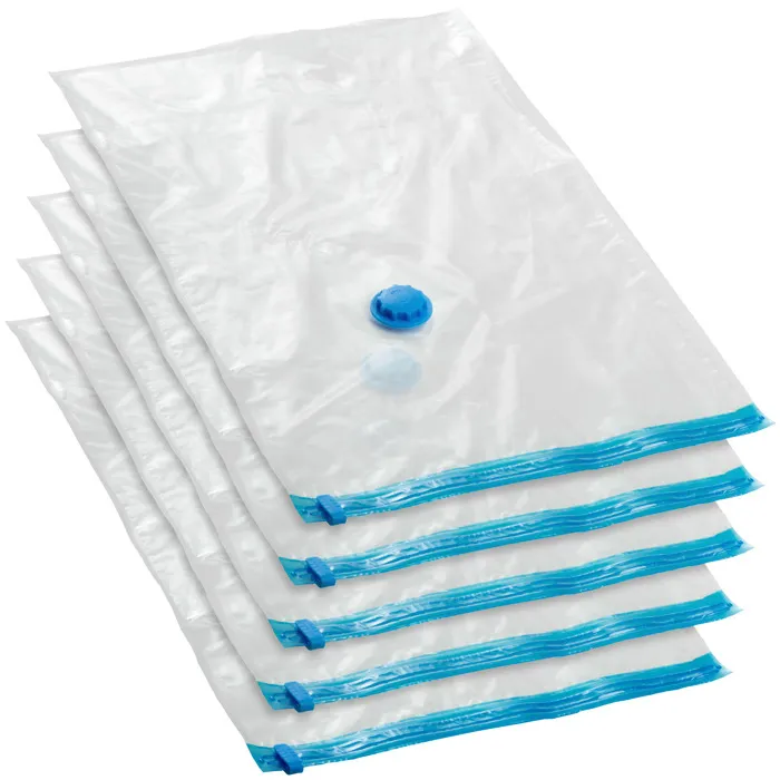 Lot De 5 Sacs Sous Vide En 3 Tailles En Plastique Blanc Transparent