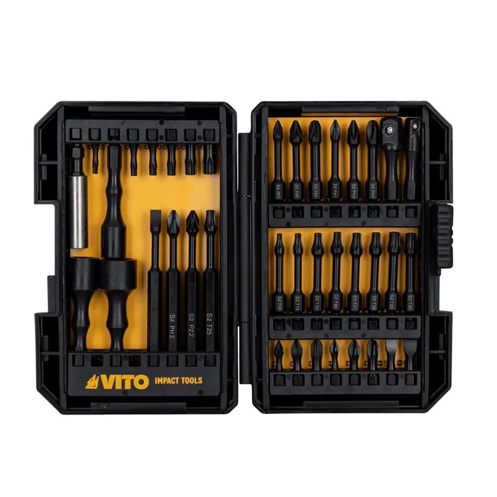 Coffret de 38 Embouts pour Visseuse à choc Acier JR Chrome vanadium VITO