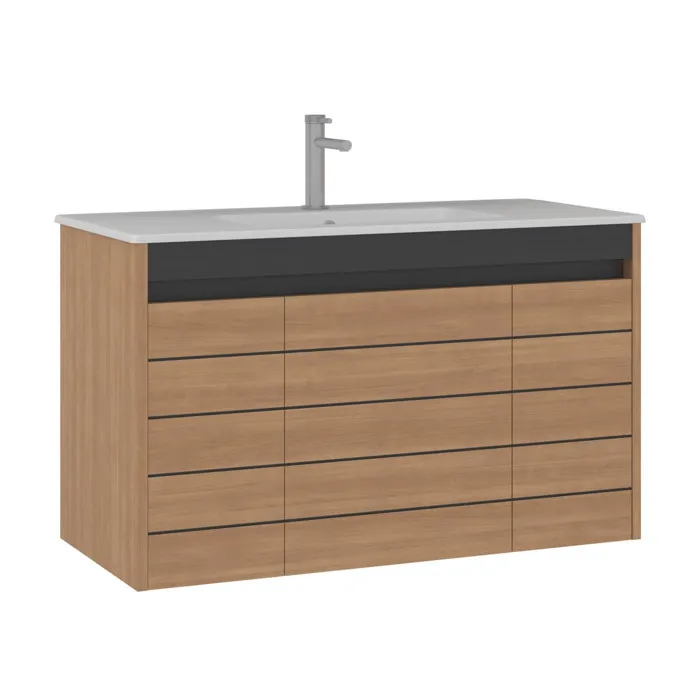 Meuble Vasque "ricato 100" - 101 X 47 X 62 Cm - Walnut
