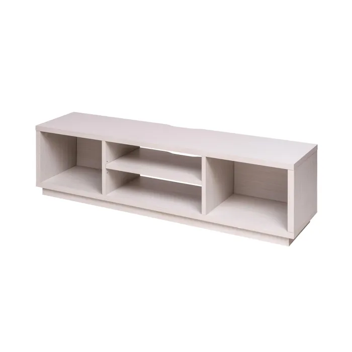 Iris Ohyama, Meuble TV, Meuble tele, Banc TV, Ecran jusqu'à 65 pouces, OTS-150S, Chêne Blanc, L36 x P150 x H41.5 cm
