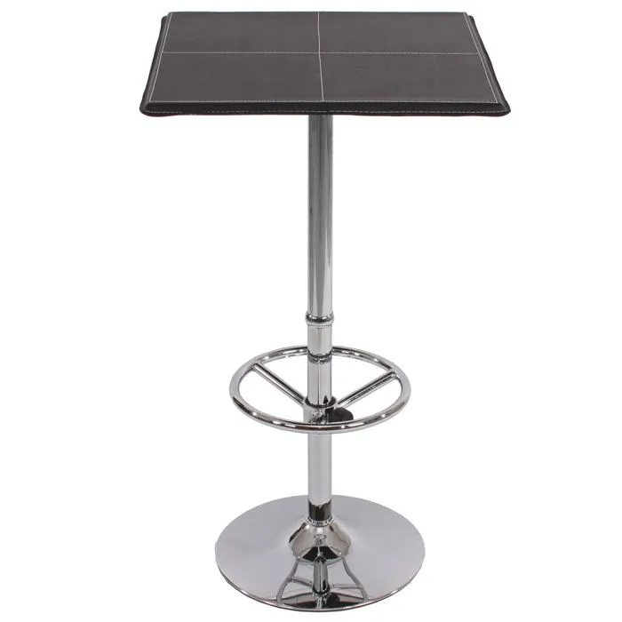 Table Haute De Bar Bistrot Avec Repose-pied 110 Cm Noir Tab04002