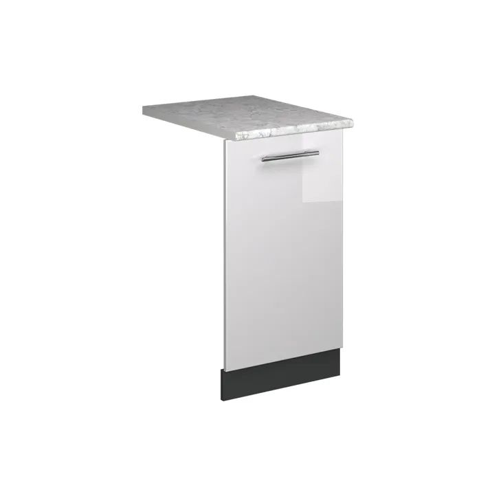 Vicco Façade de lave-vaisselle Blanc Haute brillance 45cm, PT Marbre