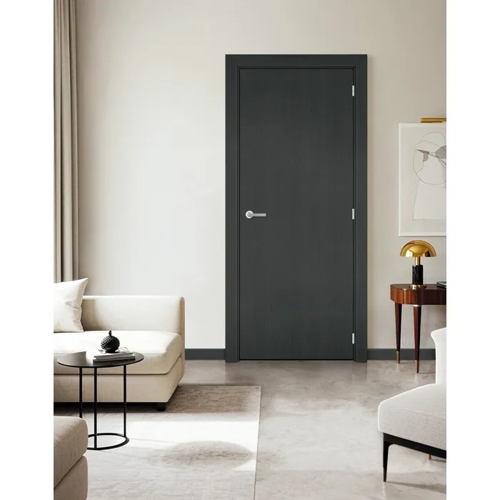 Bloc Porte Effet Chêne Anthracite Grey Oak H204 X L93 Cm Côte Tableau P.gauche Gd Menuiseries