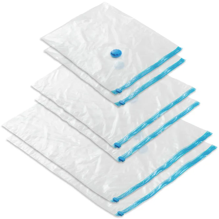 Lot De 6 Sacs Sous Vide En 3 Tailles En Plastique Blanc Transparent