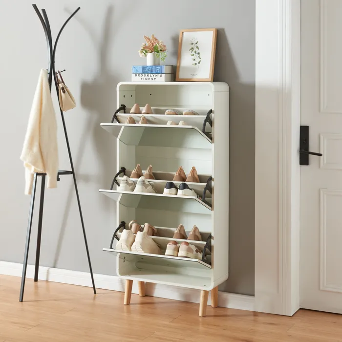 Meuble à chaussures Aure 134 x 63 x 24 cm blanc en.casa