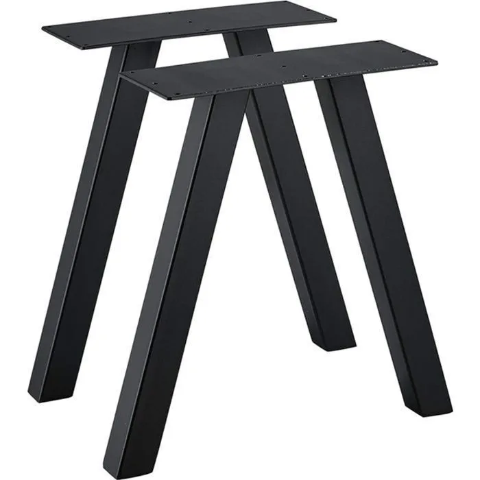 Set de 2 pieds de table Mariager triangulaires en acier 42 x 40 cm en.casa