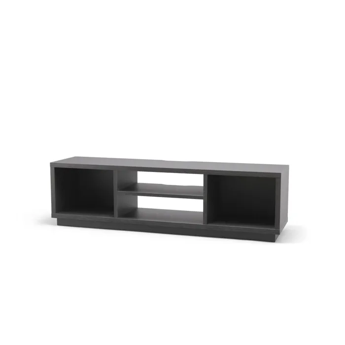 Iris Ohyama, Meuble TV, Meuble tele, Banc TV, Ecran jusqu'à 65 pouces, OTS-150S, Chêne noir, L36 x P150 x H41.5 cm