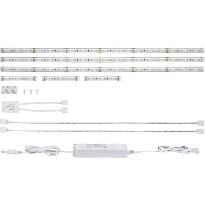 MaxLED 500 Strip LED Kit de base Kit de cuisine 3x 1,8m revêtue 3x3,1W / 3x0,6W 172lm/m 2700K 20VA