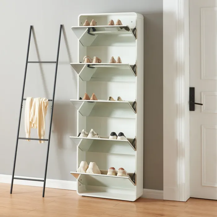 Meuble à chaussures Aure 180 x 63 x 24 cm blanc en.casa