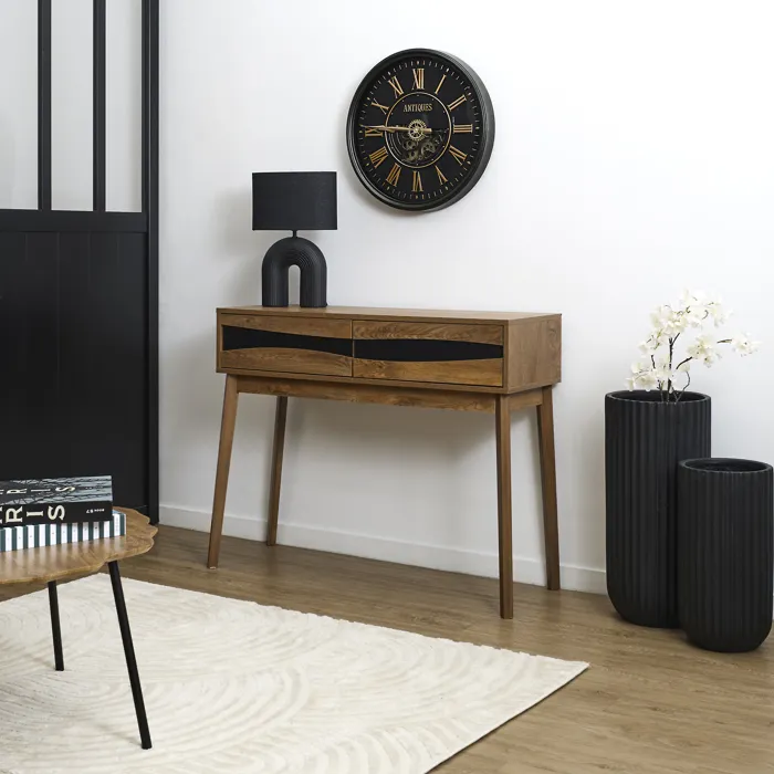 Console - Home Deco Factory - Forest - Marron Et Noir