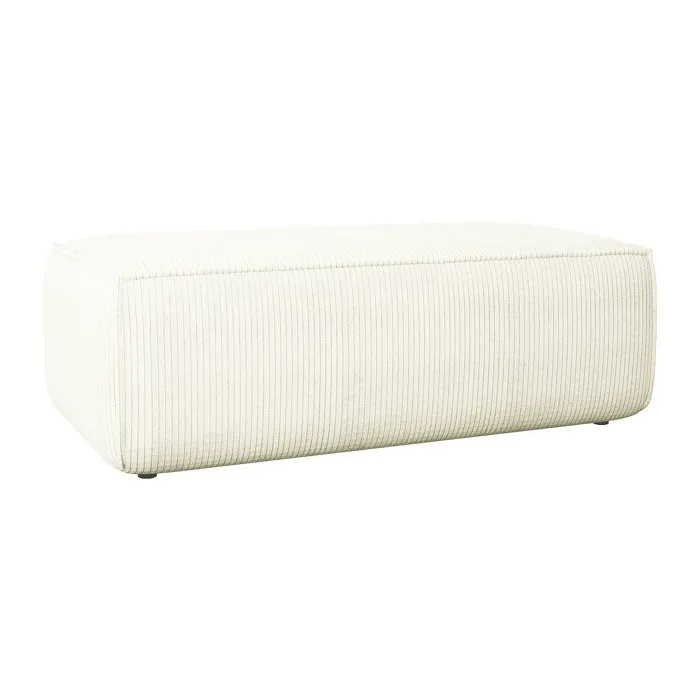 Pouf en velours côtelé blanc AMELIA