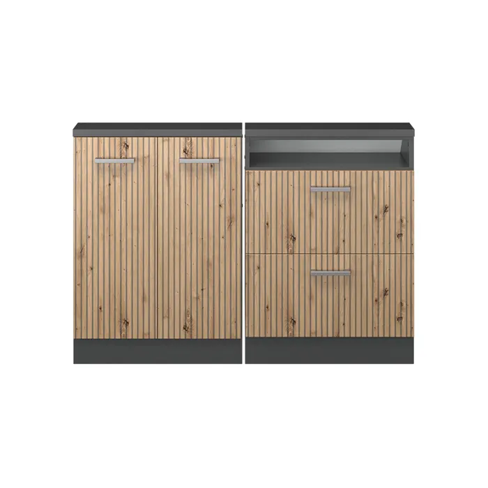 Vicco Ensembles de meuble de rangement sous pente Chêne Artisan/Anthracite Lot de 2