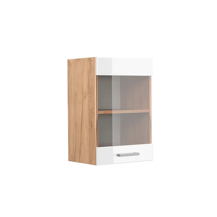 Vicco Meuble de cuisine haut vitré Blanc Haute brillance 40cm