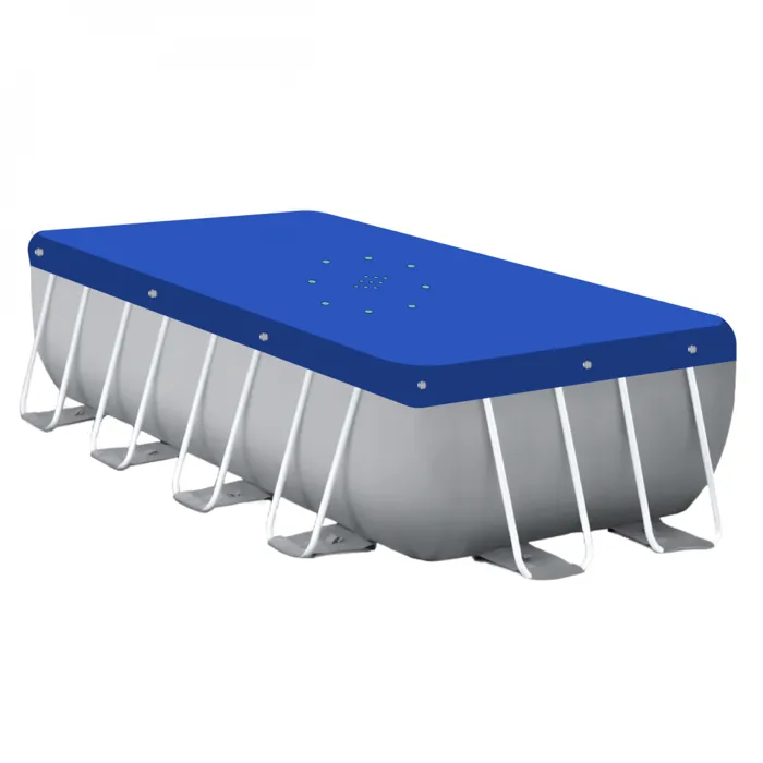 Bâche De Protection Réversible 4 Saisons Pour Piscine Hors Sol - Rectangle 2,74 X 5,49 M - 150 Gsm - Bleu Et Gris - Linxor