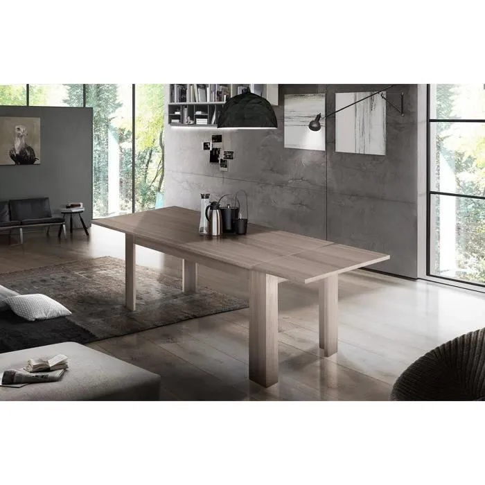 Table Extensible,effet Bois,chêne,190x90h75 Cm