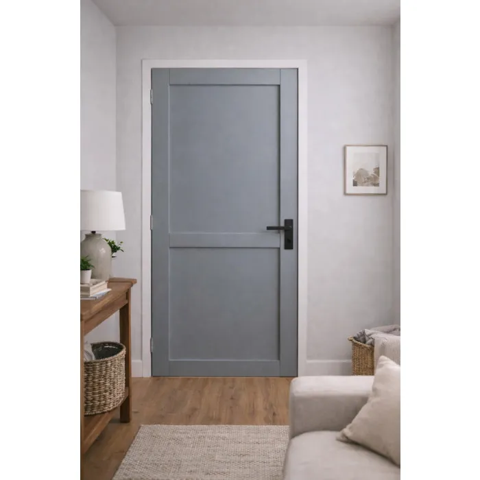 Bloc Porte Athena Gris Clair 2 Panneaux H204 X L73 Cm Côte Tableau P.droit,poignee Gd Menuiseries