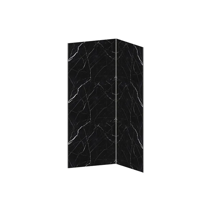 Lot de 2 panneaux muraux de douche effet marbre en aluminium avec profilés - L90 x L120 x H210 cm - ENEKO