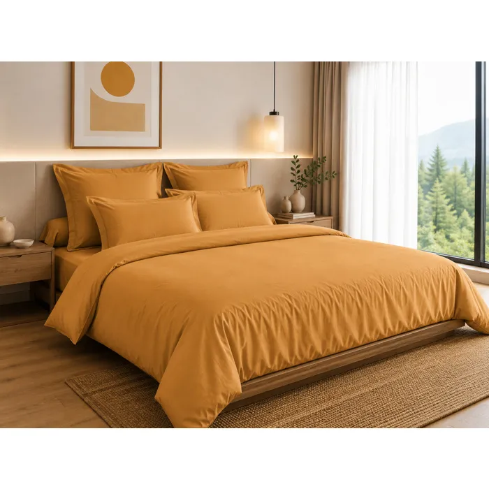 Housse de Couette 260 x 240 cm 100% Coton 57 Fils/cm² Miel