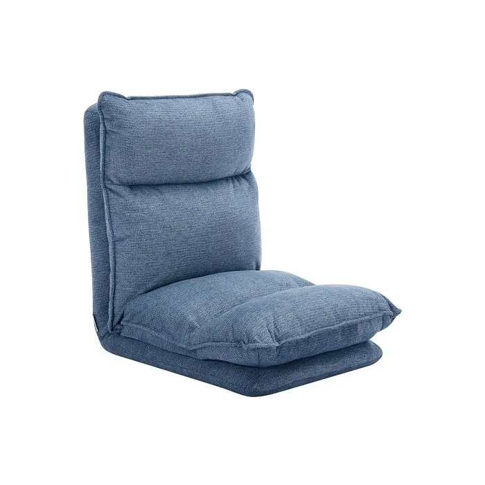 Fauteuil paresseux convertible réglable en tissu chiné bleu MURTERA