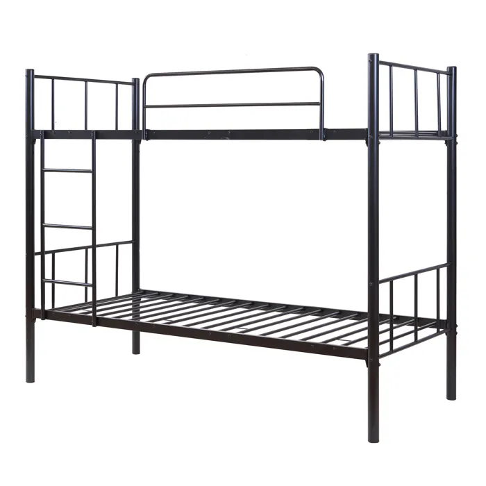 Lit superposé en métal Berimma 90 x 200 cm noir en.casa
