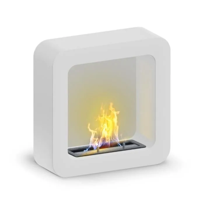 Brasero bioethanol Frankystar Nefertiti blanc 48x48 cm 1 L insert ou pose libre